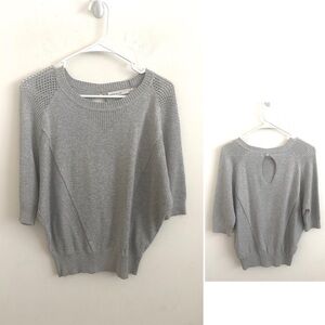 Minimalist Knit KarenMillen Grey Dolman Sleeve Sweater Top Lightweight Essential